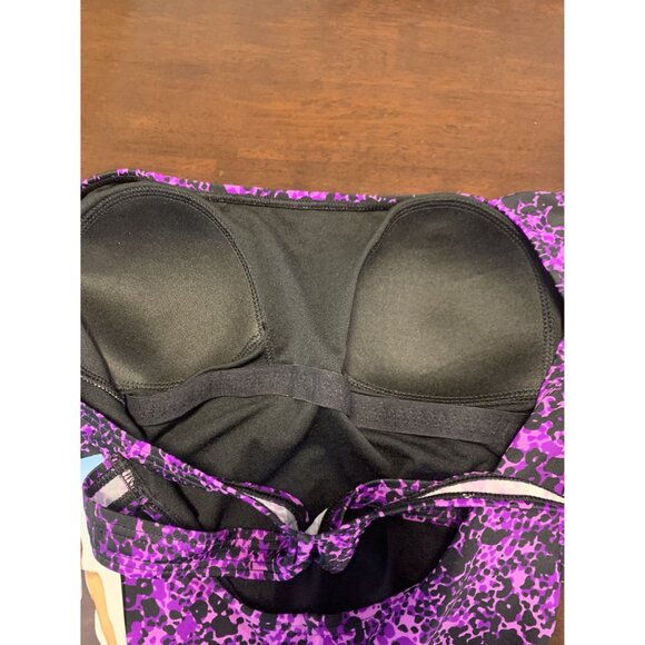 NWT Speedo Ultraback Racerback One Piece Swimsuit Size 8 Black Purple Nylon/Span - Picture 5 of 7